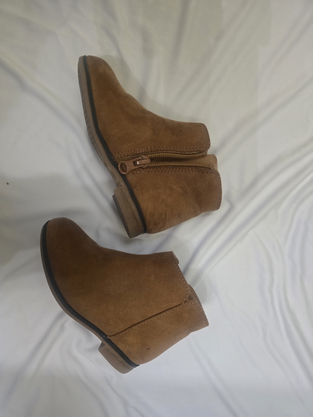 Women's Suede Ankle Booties in Brown